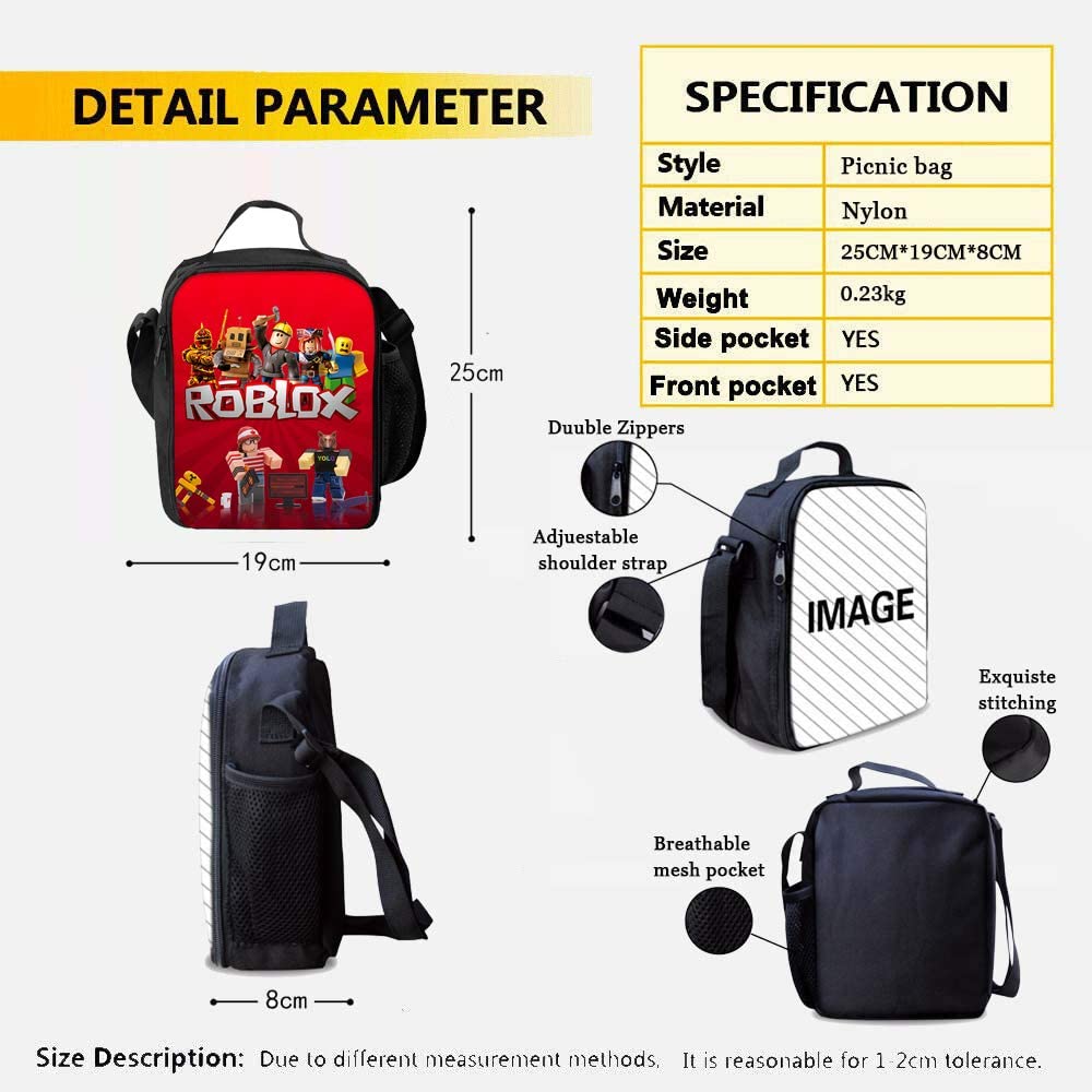 3 pcs/set Roblox Print Kids Jongens Rugzak SchoolTas + Etui + Crossbody Schoudertas