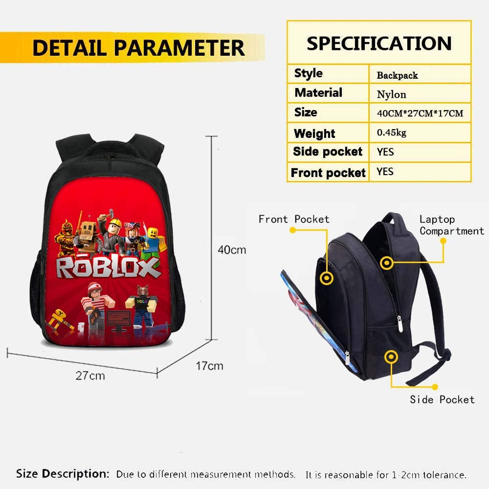 3 pcs/set Roblox Print Kids Jongens Rugzak SchoolTas + Etui + Crossbody Schoudertas