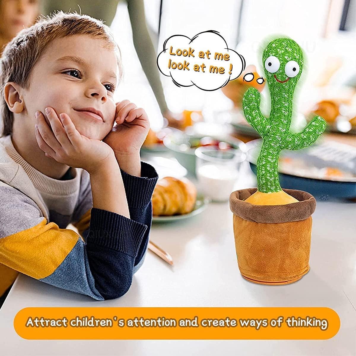 Sing Cactus Mimicking Toy,Funny Dancing Cactus Toy,Cactus Plush Toy,Doll Early Childhood Education Toys,Can mimic Speaking,Sing,Repeat,LED