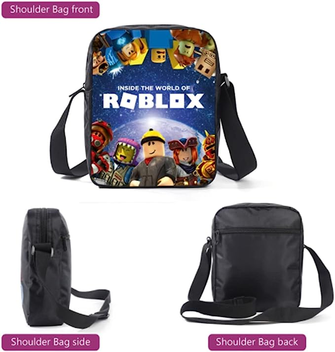 3 pcs/set Roblox Print Kids Jongens Rugzak SchoolTas + Etui + Crossbody Schoudertas