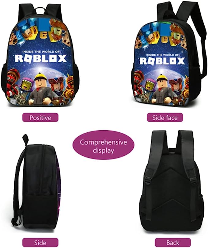 3 pcs/set Roblox Print Kids Jongens Rugzak SchoolTas + Etui + Crossbody Schoudertas