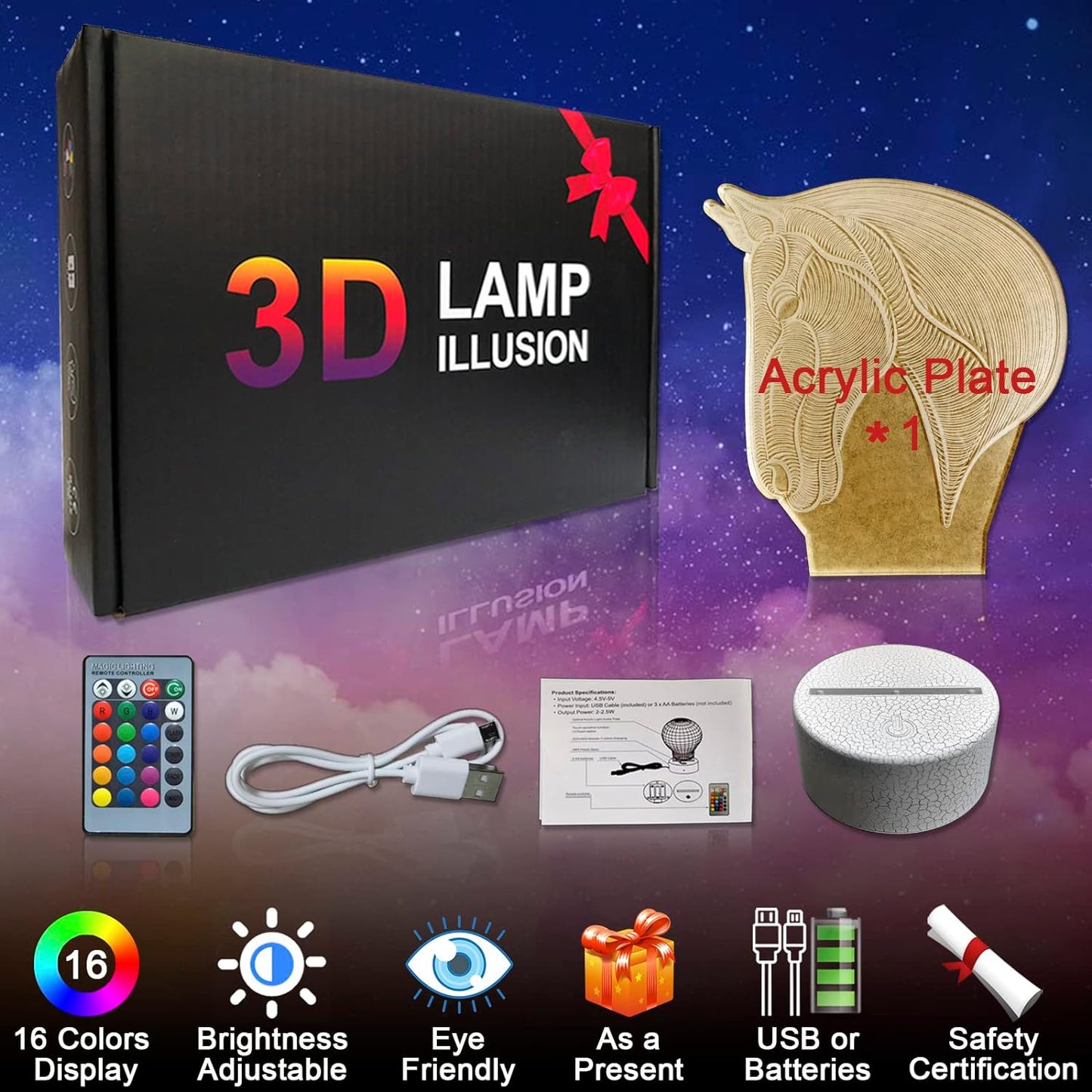 WonderStore© Cristiano Ronaldo-5 Nachtlamp – 3D lamp – 16 Kleuren – Sfeerlamp – Nachtlampje Kinderen - Met afstandsbediening