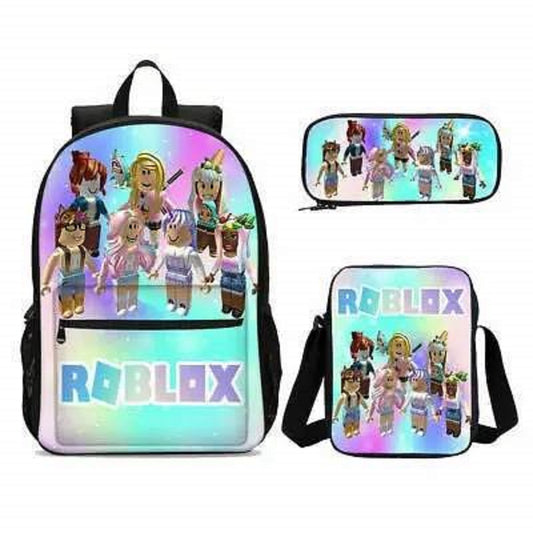 3 pcs/set Roblox Print Kids Jongens Rugzak SchoolTas + Etui + Crossbody Schoudertas