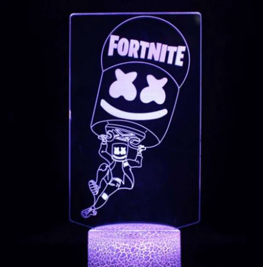 Nachtlamp – 3D lamp – 16 Kleuren – Bureaulamp – Fortnite 2 - Sfeerlamp – Nachtlampje Kinderen – Creative lamp - Met afstandsbediening