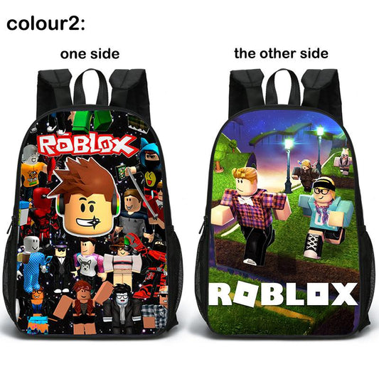 Roblox Rugzak/ Boekentas- Kinder Rugtas – Blauw Schooltas – Dubbel Zijdige Afbeeldingen- 16 Liter – 3 Ritsvakken